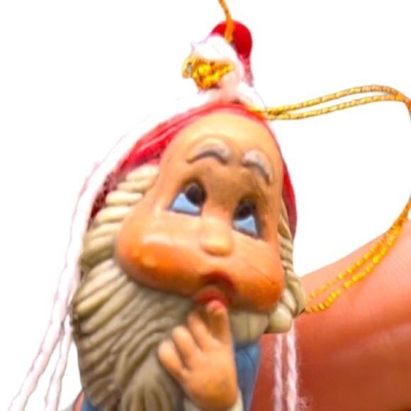 Vintage Christmas Shy Bashful‎ Elf Mini Ornament - Picture 2 of 2